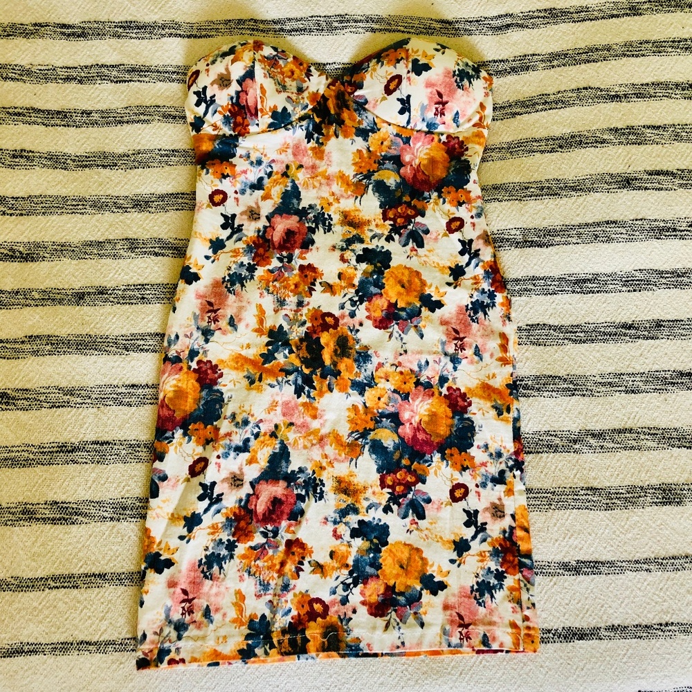 Floral Strapless Mini Dress